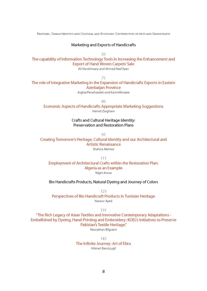 Features, Characteristics and Cultural and Economic Contribution of Arts and Handicrafts