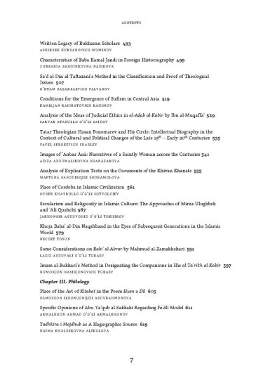 New Perspectives for the Study of Islamic Culture, History and Art in Uzbekistan