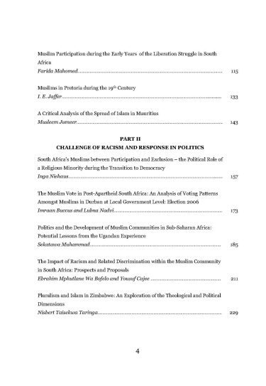 Proceedings of the International Symposium on Islamic Civilisation in Southern Africa