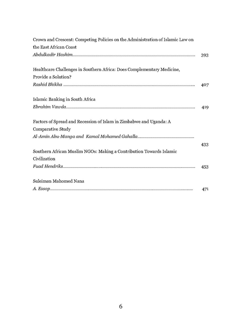 Proceedings of the International Symposium on Islamic Civilisation in Southern Africa