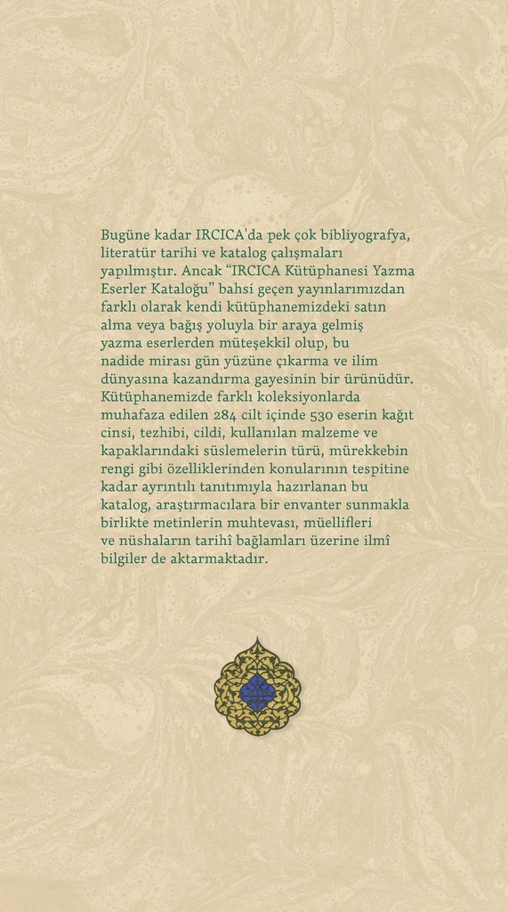 IRCICA Kütüphanesi Yazma Eserler Kataloğu